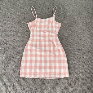 aqua checkered dress
